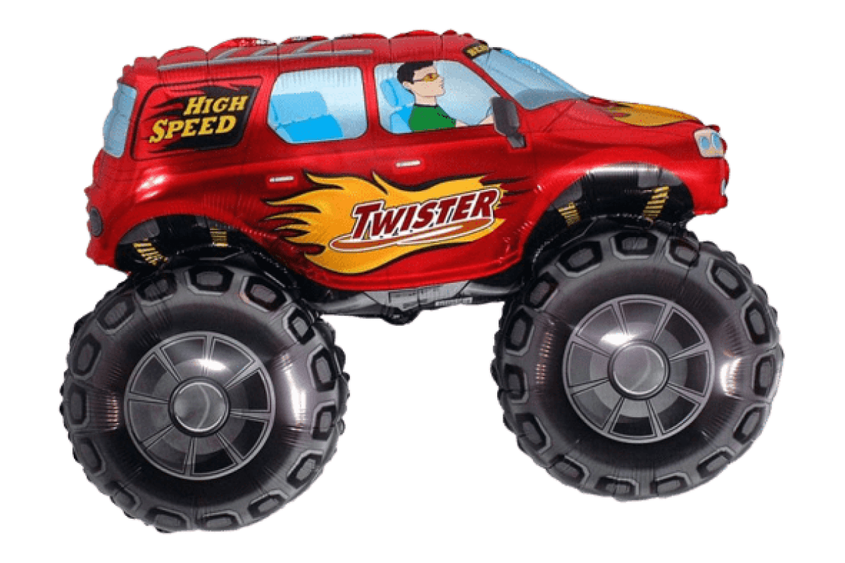 Balon foliowy z helem 24″ FX – „Samochód TWISTER” Czerwony