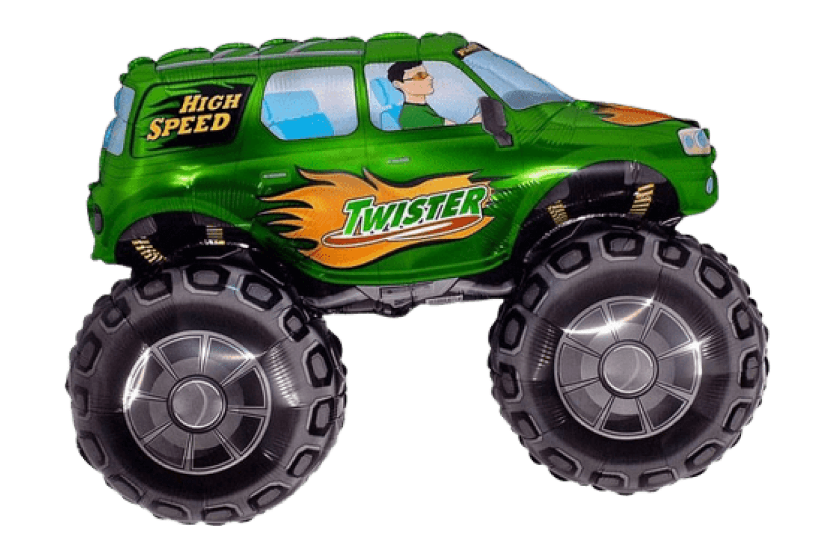 Balon foliowy z helem 24″ FX – „Samochód TWISTER” Zielony