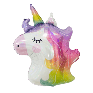 Balon foliowy z helem Jednorożec (głowa), 60 cm, błyszczący Removebg Preview Oliwia Balony