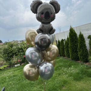 Zestaw Koala z platynowymi balonikami z helem Oliwia Balony