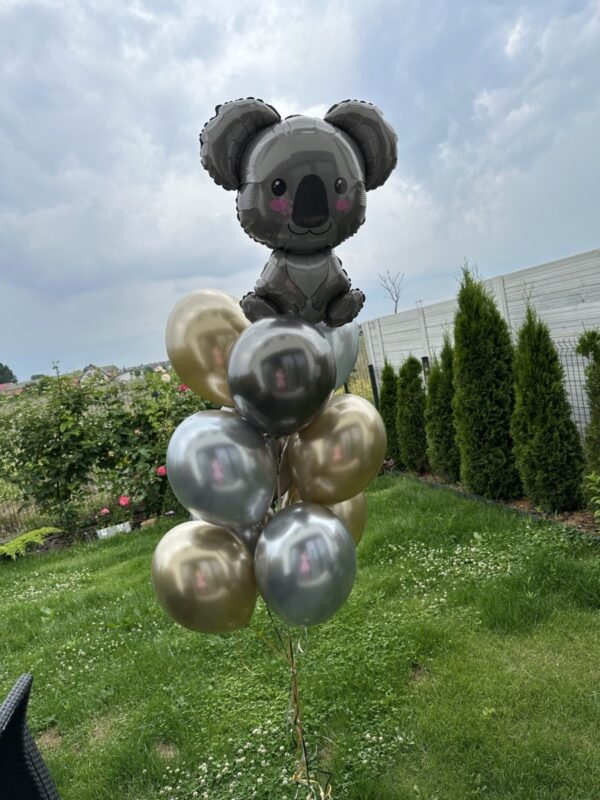 Zestaw Koala z platynowymi balonikami z helem