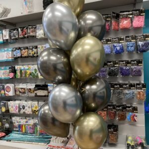 Złoto-srebrny zestaw baloników z helem Oliwia Balony