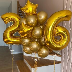 Złoty zestaw baloników z helem Oliwia Balony