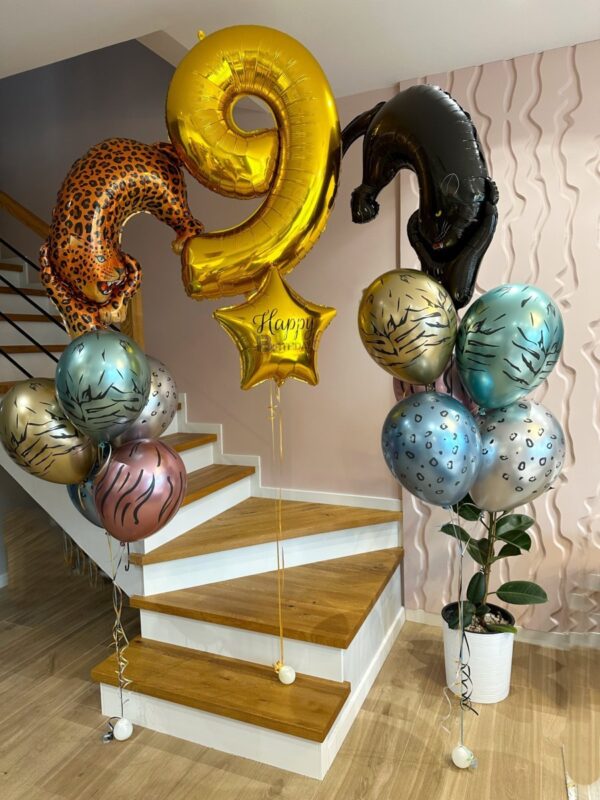 Zestaw balonowy z helem Pantera i Leopard