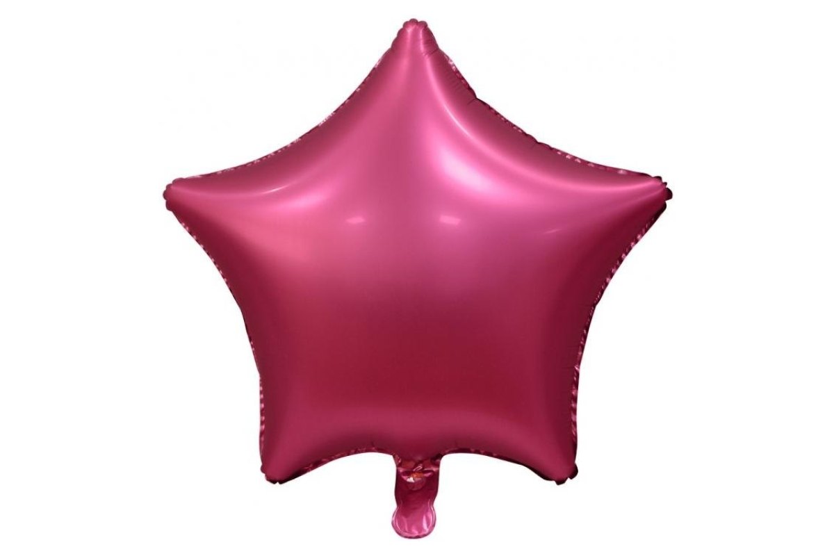 Balon foliowy z Helem „Gwiazda”, matowa, c. różowa, 19″
