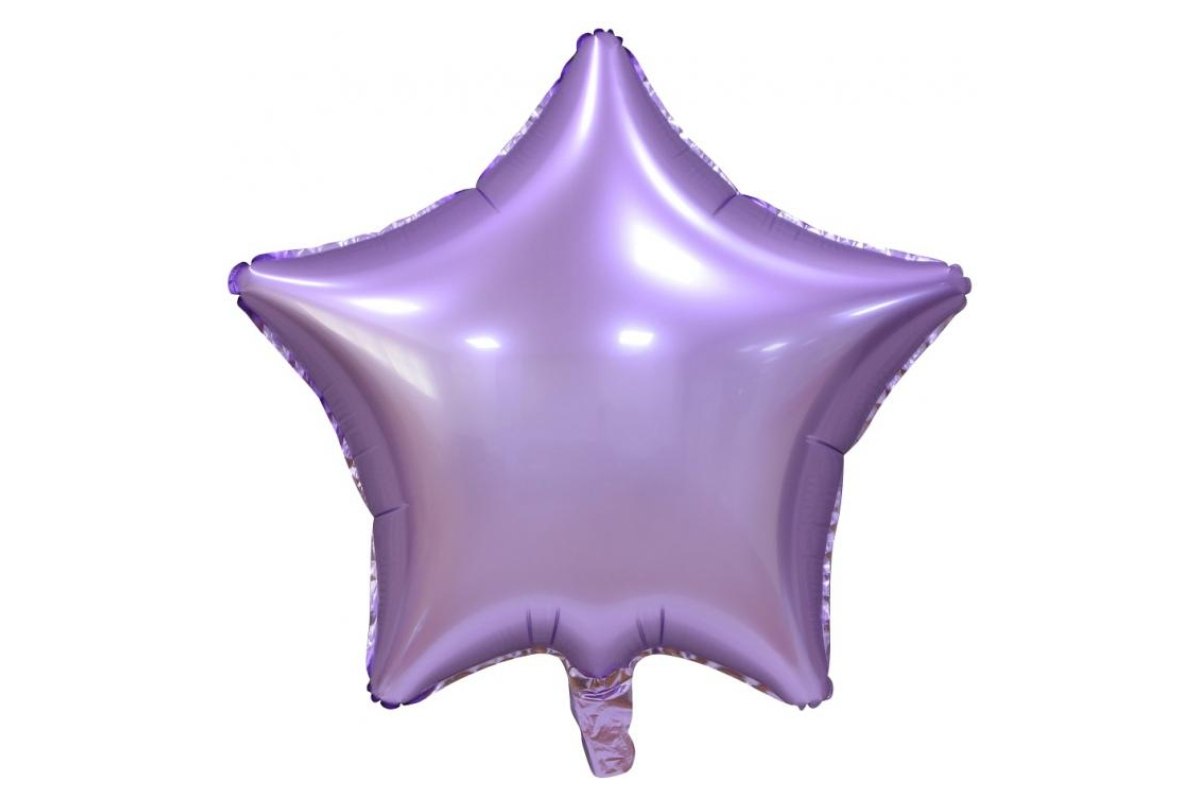 Balon foliowy z Helem „Gwiazda”, matowa, liliowa, 19″