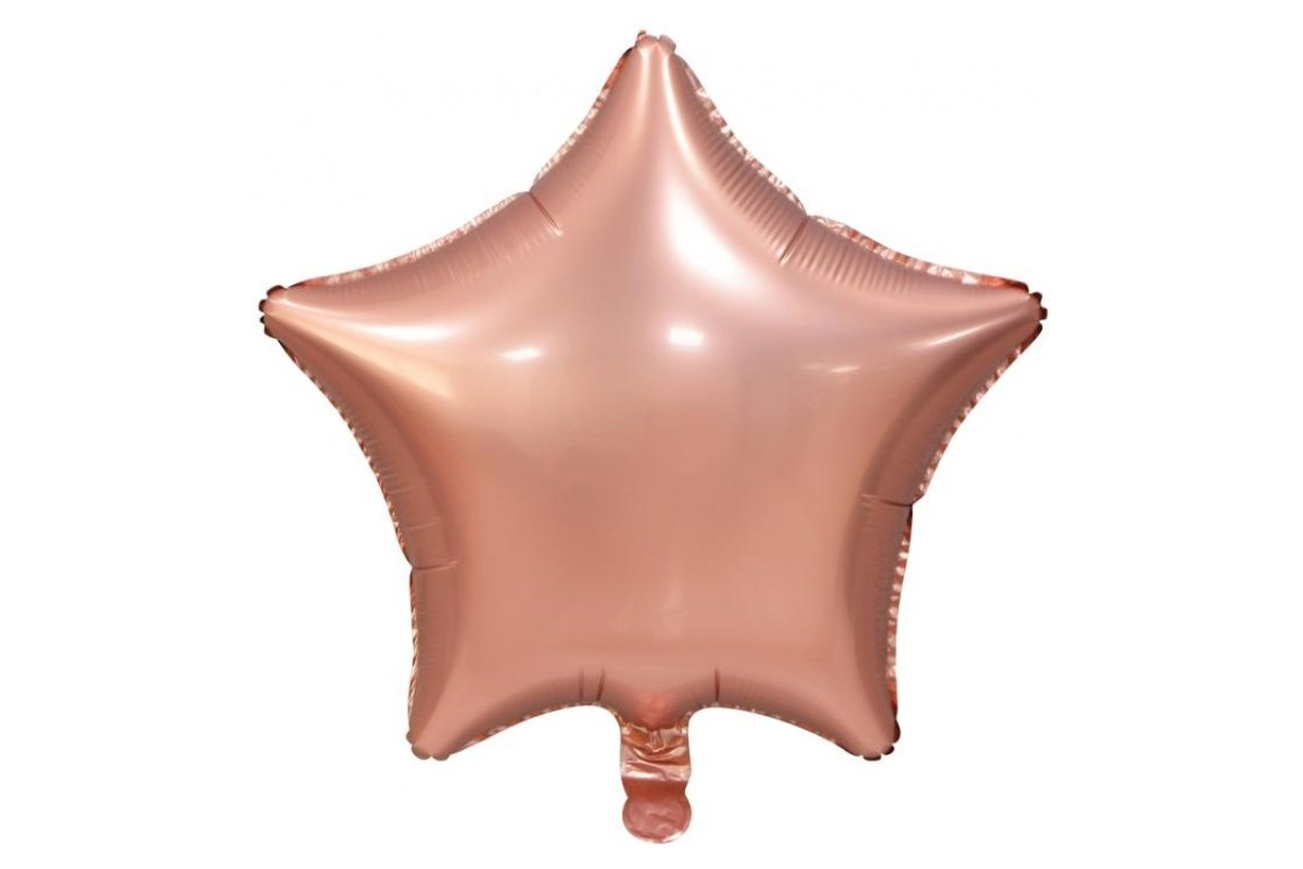 Balon Foliowy z Helem „Gwiazda”, matowa, różowo-złota, 19″