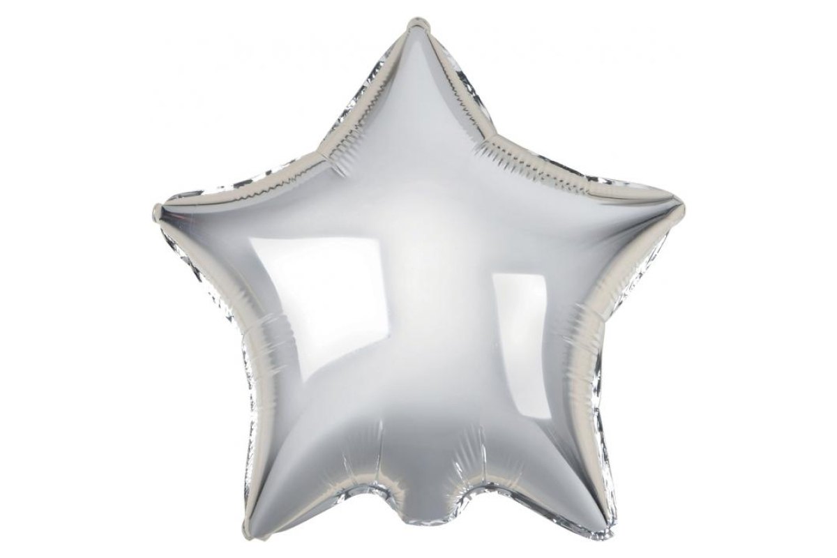 Balon foliowy z Helem B&C „Gwiazda”, srebrna, 19″