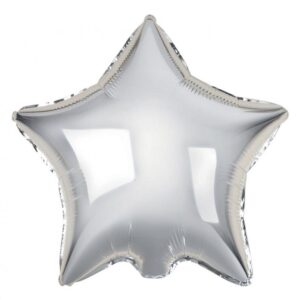 Balon foliowy z Helem B&C "Gwiazda", srebrna, 19" Oliwia Balony