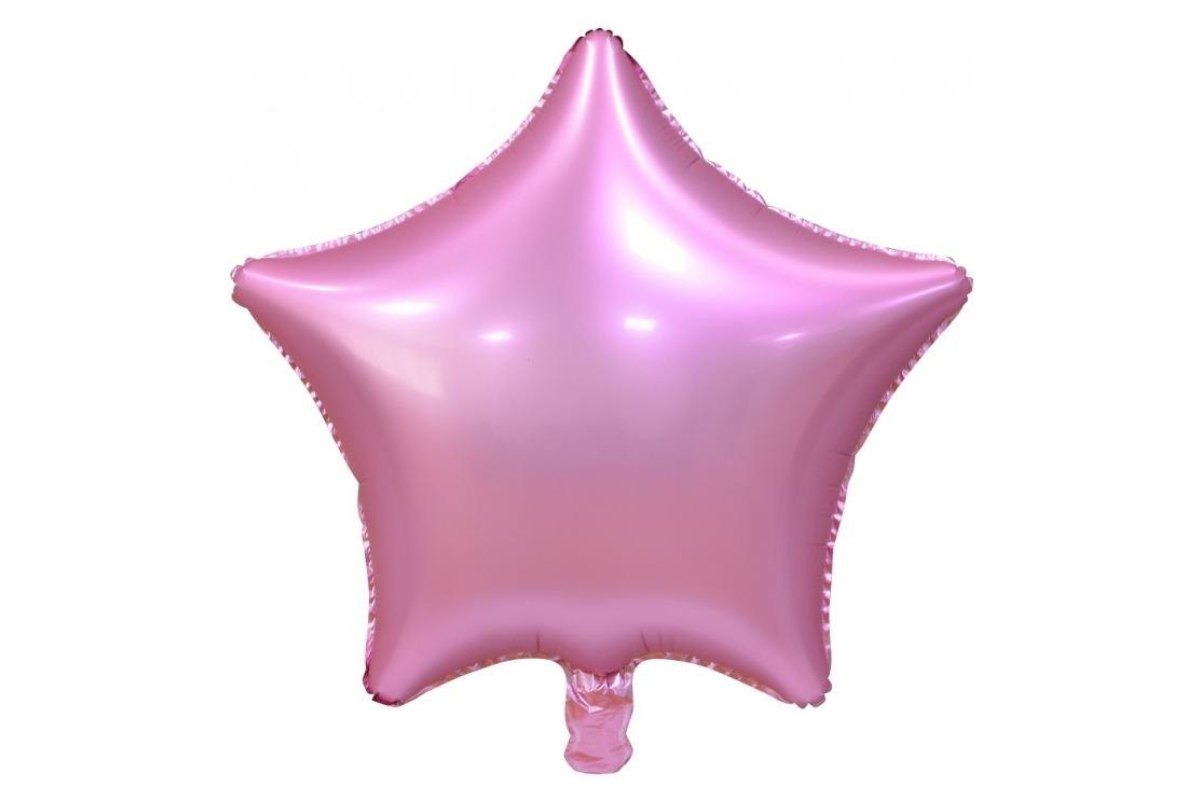 Balon foliowy z Helem B&C „Gwiazda”, matowa, różowa, 19″