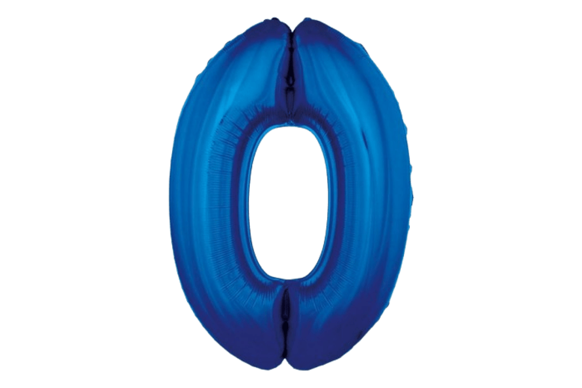 Balon foliowy z helem „Cyfra 0”, niebieska, 92 cm