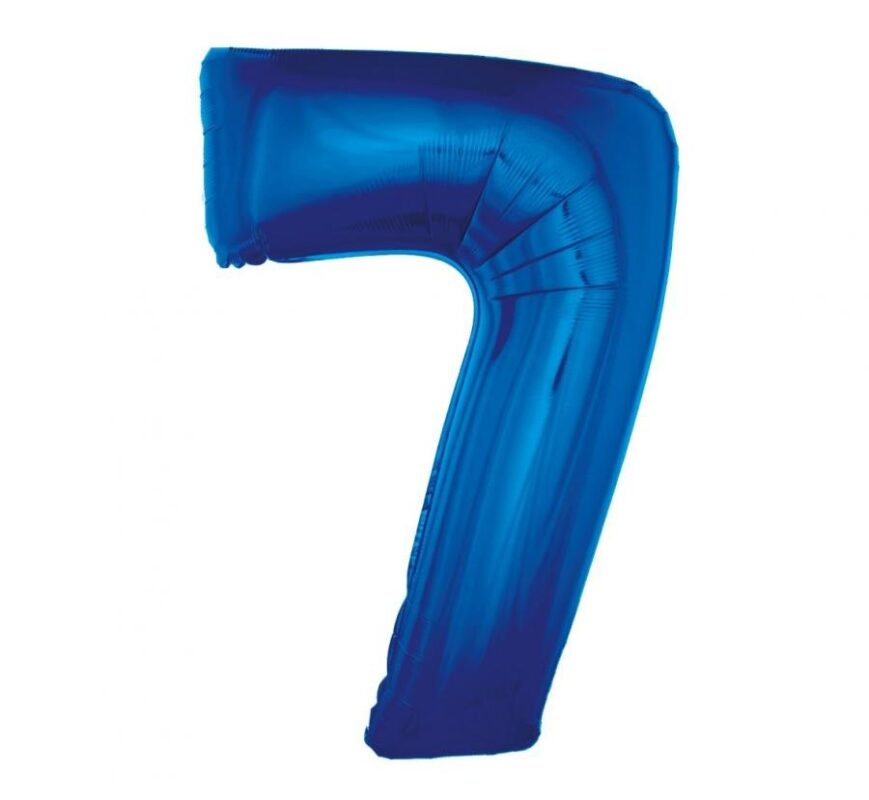 Balon z Helem foliowy „Cyfra 7”, niebieska, 92 cm