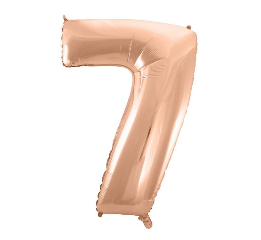 Balon Foliowy z Helem B&C „Cyfra 7”, różowo-złota, 92 cm