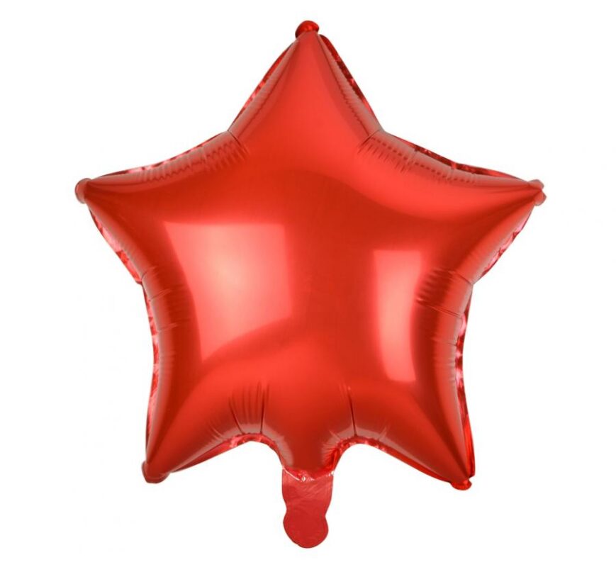 Balon foliowy z Helem B&C „Gwiazda”, czerwona, 19″