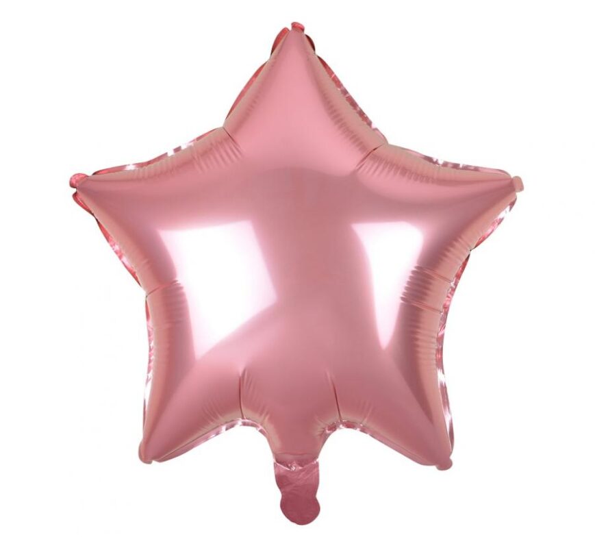 Balon foliowy z Helem „Gwiazda”, jasnoróżowa, 19″
