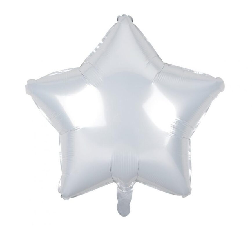 Balon Foliowy z Helem „Gwiazda”, biała, 19″