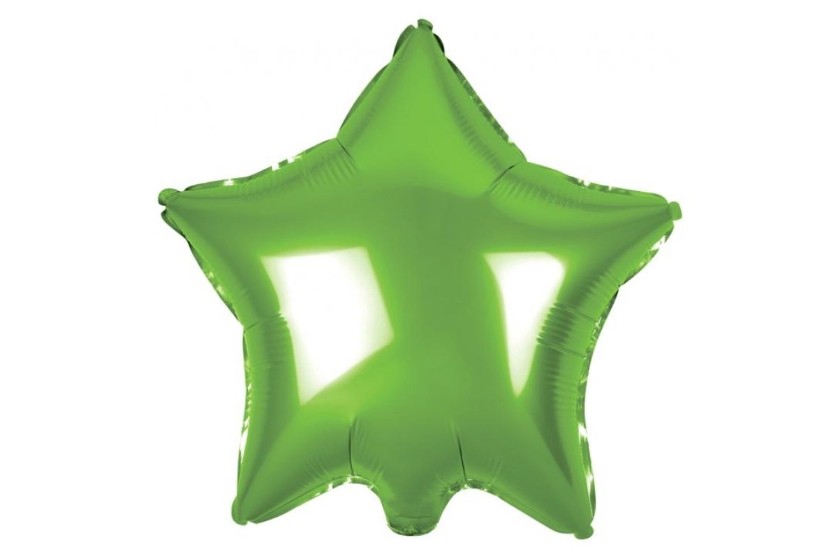 Balon foliowy z Helem „Gwiazda”, j. zielona, 19″