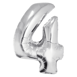Balon foliowy z helem Smart, Cyfra 4, srebrna, 76 cm Removebg Preview Oliwia Balony