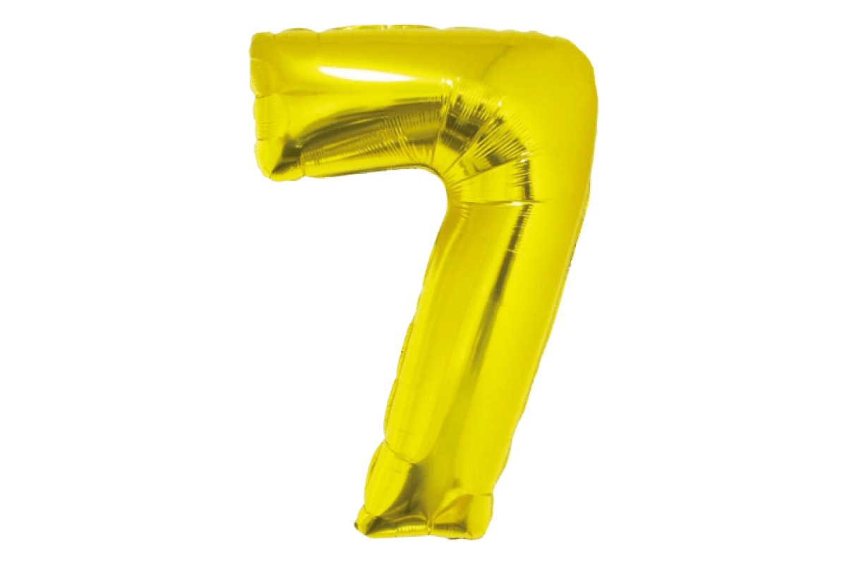 Balon foliowy z helem Smart, Cyfra 7, złota, 76 cm