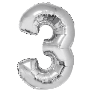 Balon foliowy z helem Smart, Cyfra 3, srebrna, 76 cm Removebg Preview Oliwia Balony