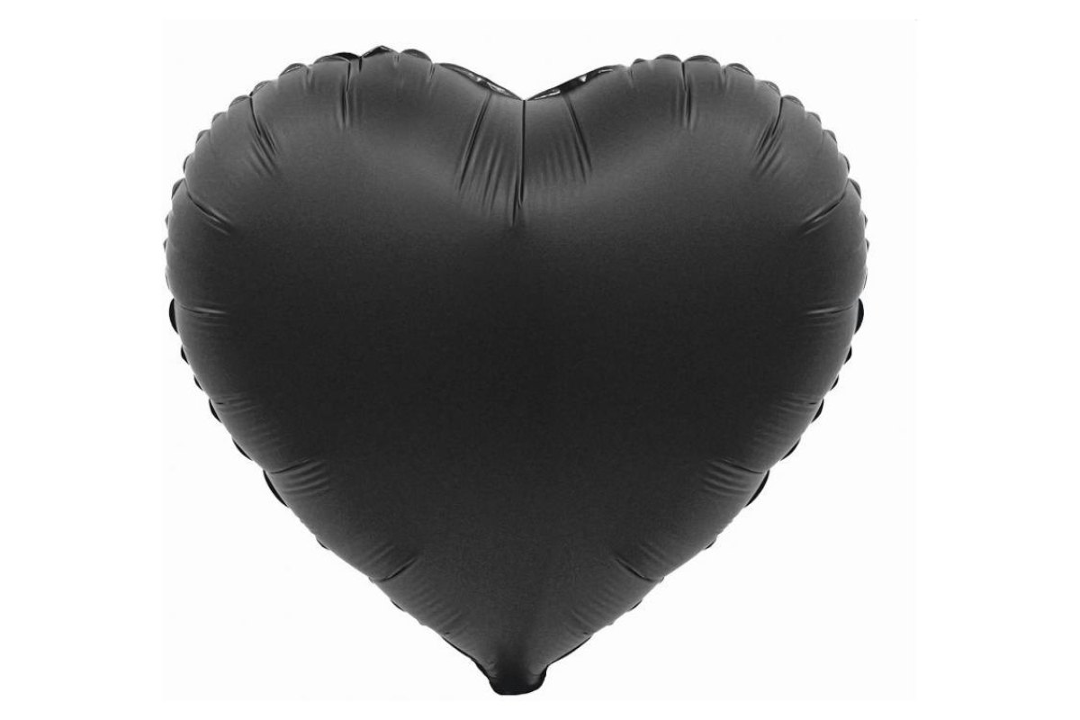 Balon Foliowy z Helem B&C „Serce”, matowe, czarne, 18″