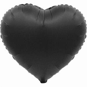 Balon Foliowy z Helem B&C "Serce", matowe, czarne, 18" Oliwia Balony