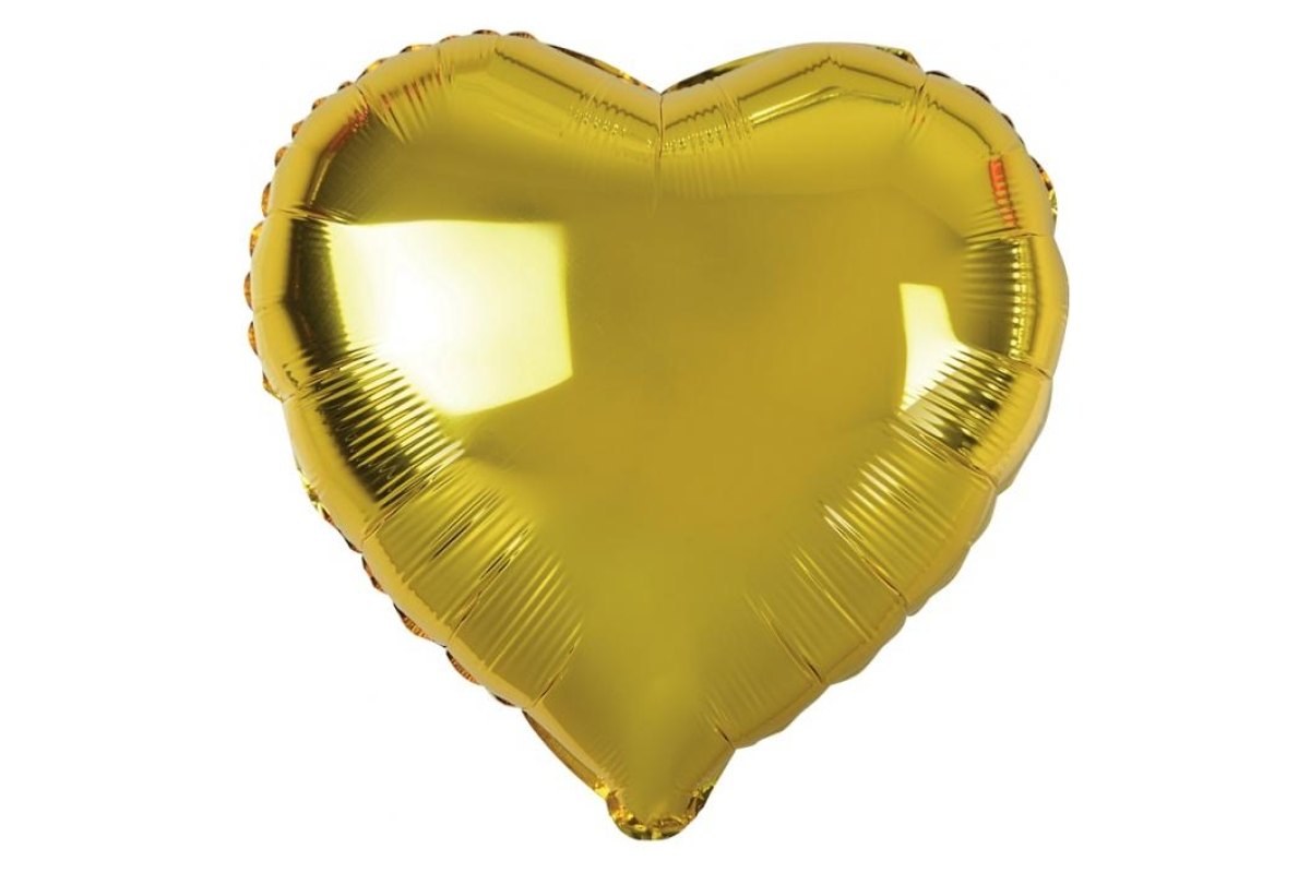 Balon Foliowy z Helem „Serce”, złote, 18″