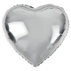 Balon Foliowy z Helem "Serce", srebrne, 18" 58555 Oliwia Balony