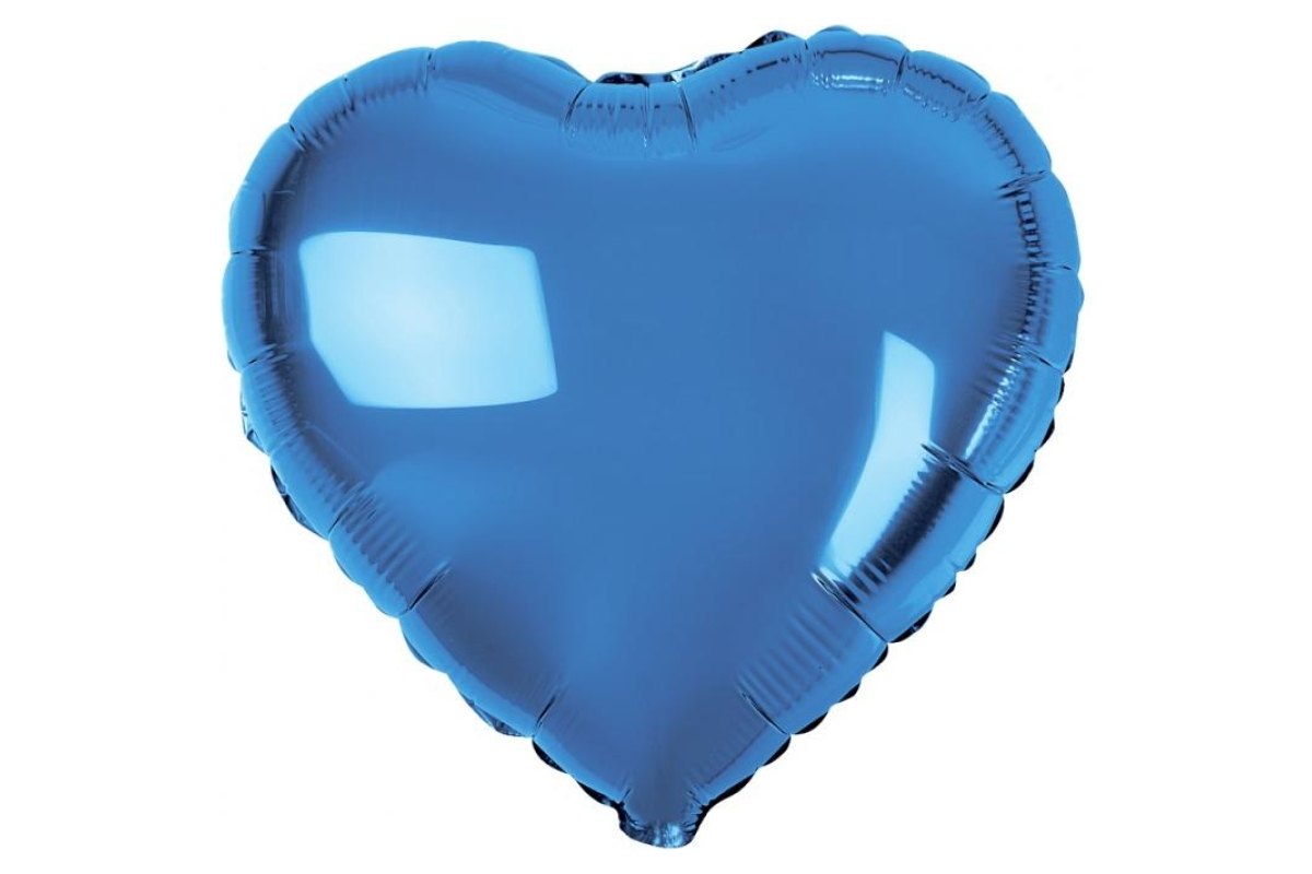 Balon Foliowy z Helem „Serce”, niebieskie, 18″
