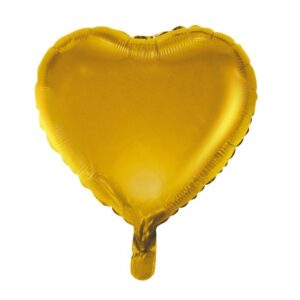 Balon Foliowy z Helem "Serce", matowe, złote, 18" 60456 Oliwia Balony