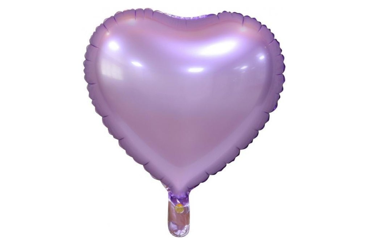 Balon Foliowy z Helem „Serce”, matowe, liliowe, 18″