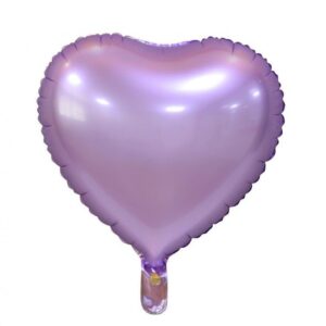 Balon Foliowy z Helem "Serce", matowe, liliowe, 18" Oliwia Balony