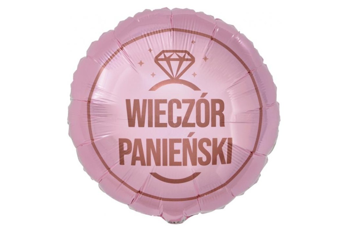 Balon Foliowy z Helem Wieczór Panieński (różowy), 18″