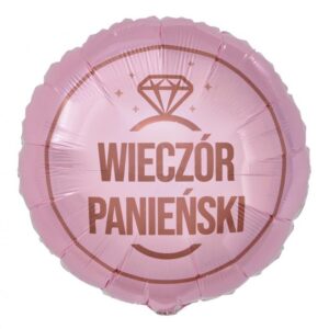 Balon Foliowy z Helem Wieczór Panieński (różowy), 18" Oliwia Balony