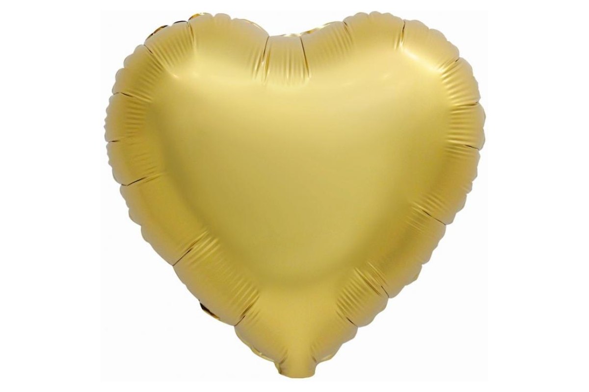 Balon Foliowy z Helem B&C „Serce”, matowe, antyczne złoto, 18″