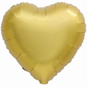 Balon Foliowy z Helem B&C "Serce", matowe, antyczne złoto, 18" Oliwia Balony