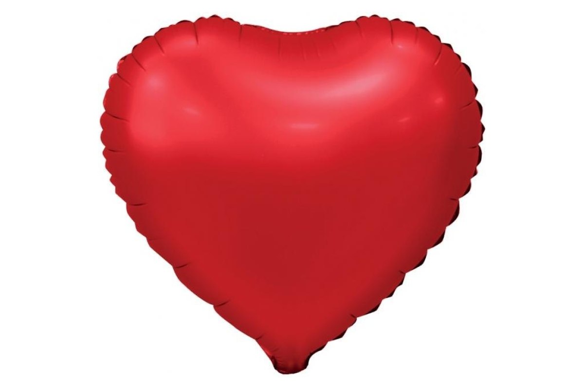 Balon Foliowy z Helem „Serce”, matowe, czerwone, 18″