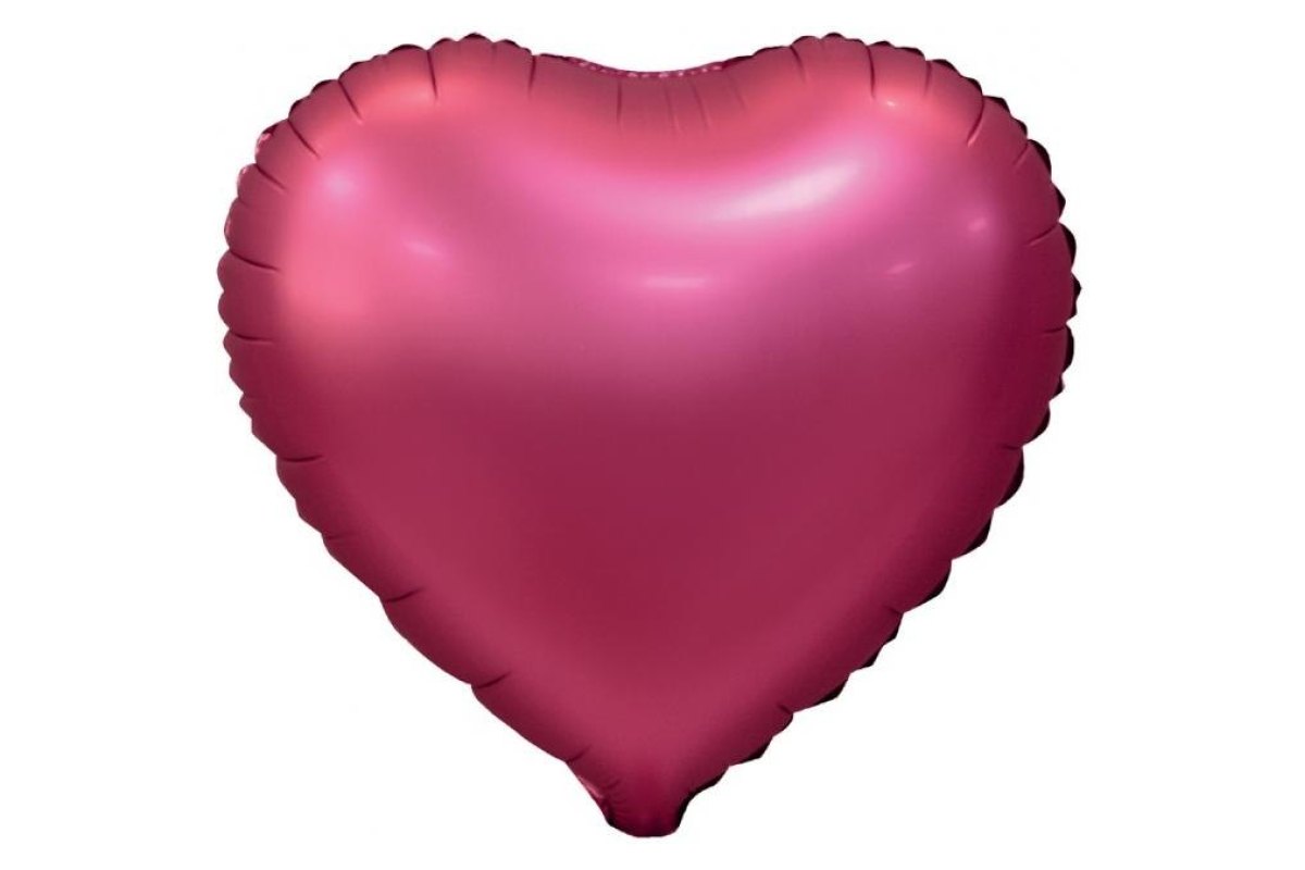 Balon Foliowy z Helem „Serce”, matowe, c. różowe, 18″