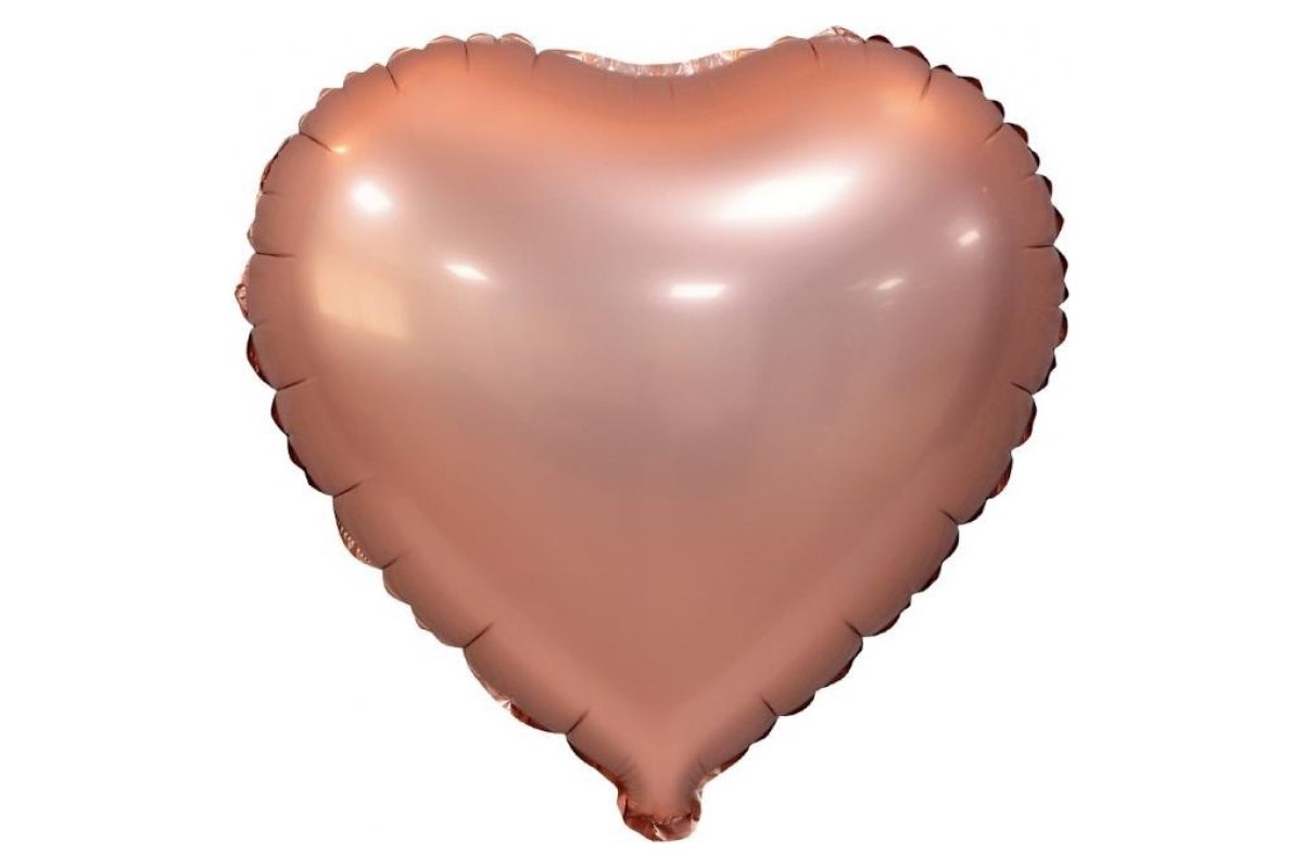Balon Foliowy z Helem „Serce”, matowe, różowo-złote, 18″