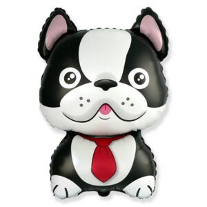 Balon Foliowy z Helem 24 cale FX - Pies Bulldog, czarny 54783 Oliwia Balony