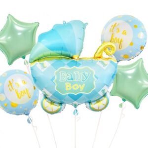Balony Foliowe z Helem - zestaw Wózek, niebieski, 5 szt. 65521 Oliwia Balony