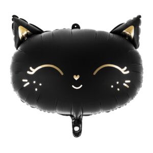 Balon Foliowy z Helem Kotek, 48x36cm, czarny Fb H Oliwia Balony