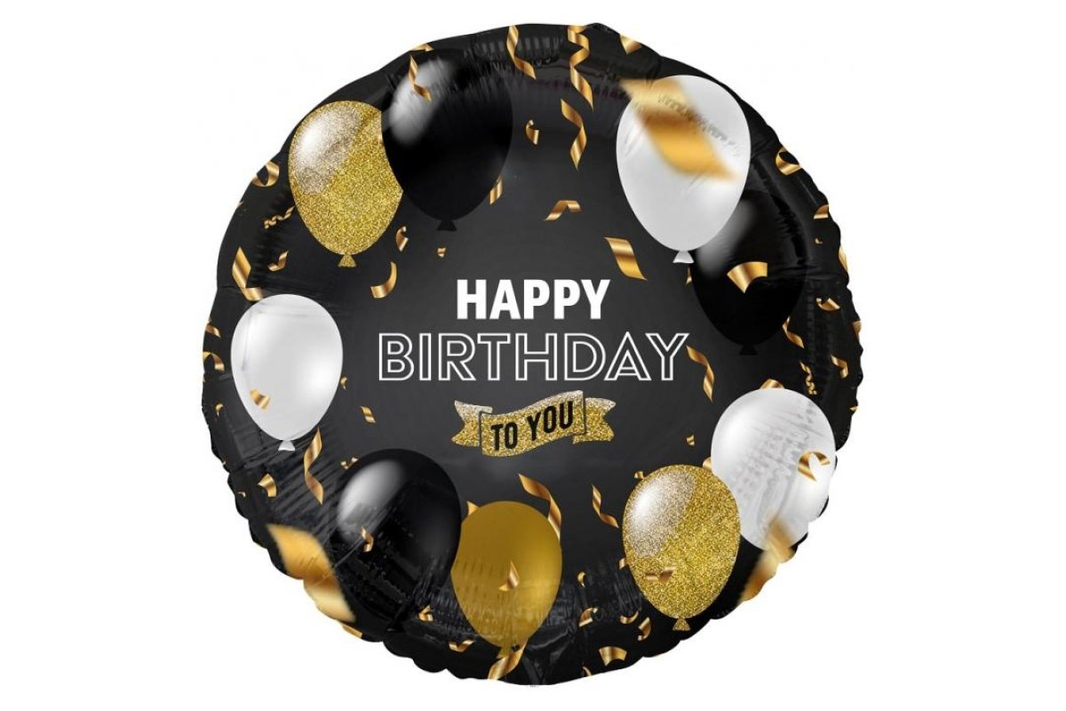 Balon foliowy z Helem B&C Happy Birthday To You, 18 cali