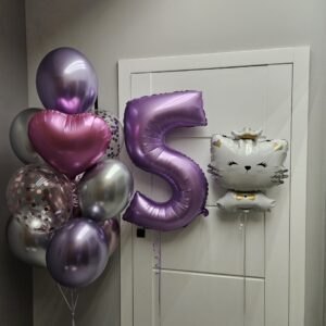Fioletowo-srebrny zestaw Jpg Oliwia Balony