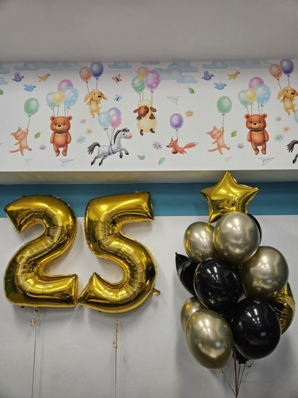 Ekskluzywny Zestaw Balonów Urodzinowych w Złoto-Czarnych Barwach ✨🎈