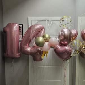 Ekskluzywny Zestaw Balonów Urodzinowych różowo-złote z przeźroczystym z Helem ✨🎀 20241228-000741-scaled Oliwia Balony