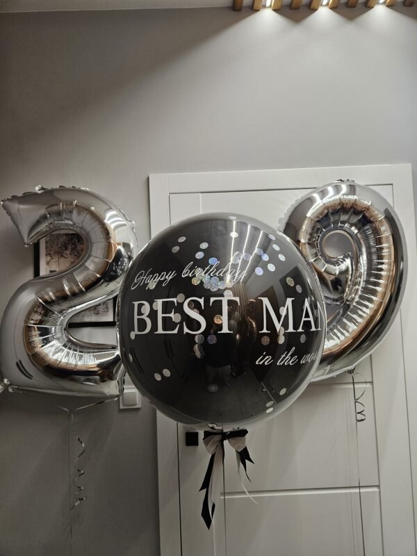 Zestaw balonów BEST MAN Gigant i cyferki