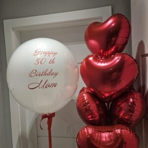 Duży podwójny balon z personalizacją i bukietem czerwonych serc 20260221-000044-scaled Oliwia Balony