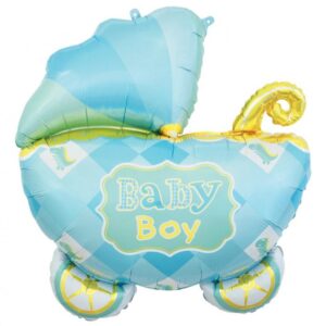 Balon foliowy Wózek, niebieski, 60 cm 65470 Oliwia Balony
