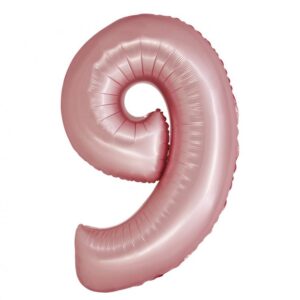 Balon foliowy Smart, Cyfra 9, j. różowa matowa, 76 cm 68798 Oliwia Balony